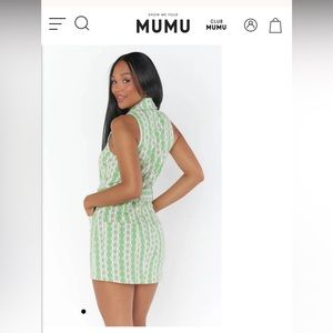 Show Me Your Mumu Oxford Tank Dress in Watermelon Geo Denim XS